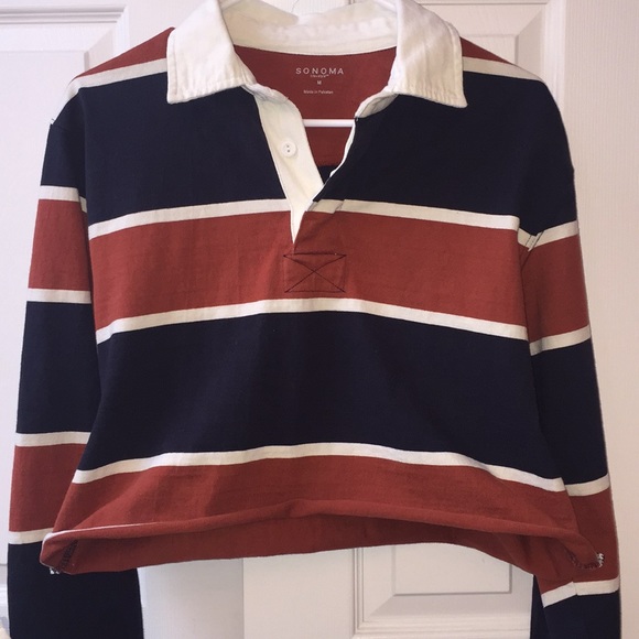 cropped striped polo shirt